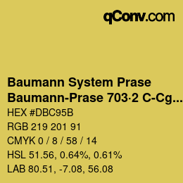 Color code: Baumann System Prase - Baumann-Prase 703·2 C-Cg 2 | qconv.com