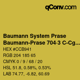 Code couleur: Baumann System Prase - Baumann-Prase 704·3 C-Cg 2 | qconv.com