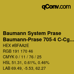 Color code: Baumann System Prase - Baumann-Prase 705·4 C-Cg 2 | qconv.com