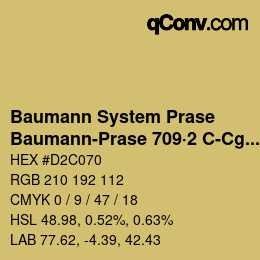 Color code: Baumann System Prase - Baumann-Prase 709·2 C-Cg 4 | qconv.com