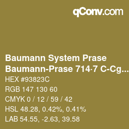 Color code: Baumann System Prase - Baumann-Prase 714·7 C-Cg 5 | qconv.com