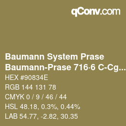 Code couleur: Baumann System Prase - Baumann-Prase 716·6 C-Cg 6 | qconv.com
