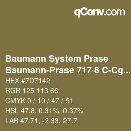 Color code: Baumann System Prase - Baumann-Prase 717·8 C-Cg 6 | qconv.com