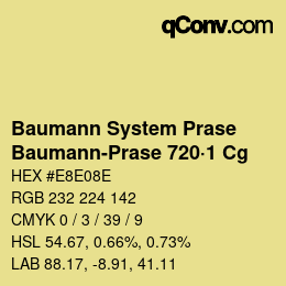 Color code: Baumann System Prase - Baumann-Prase 720·1 Cg | qconv.com