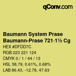 Farbcode: Baumann System Prase - Baumann-Prase 721·1½ Cg | qconv.com