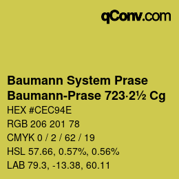 Código de color: Baumann System Prase - Baumann-Prase 723·2½ Cg | qconv.com