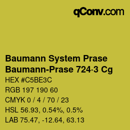 Code couleur: Baumann System Prase - Baumann-Prase 724·3 Cg | qconv.com