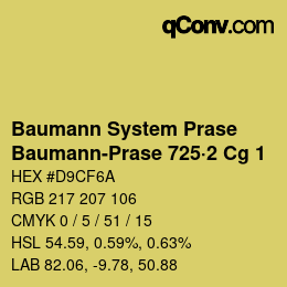 Code couleur: Baumann System Prase - Baumann-Prase 725·2 Cg 1 | qconv.com