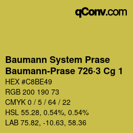 Code couleur: Baumann System Prase - Baumann-Prase 726·3 Cg 1 | qconv.com
