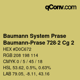 Code couleur: Baumann System Prase - Baumann-Prase 728·2 Cg 2 | qconv.com