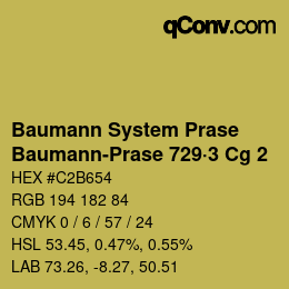 Código de color: Baumann System Prase - Baumann-Prase 729·3 Cg 2 | qconv.com