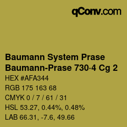 Código de color: Baumann System Prase - Baumann-Prase 730·4 Cg 2 | qconv.com