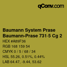 Código de color: Baumann System Prase - Baumann-Prase 731·5 Cg 2 | qconv.com