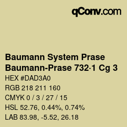 Code couleur: Baumann System Prase - Baumann-Prase 732·1 Cg 3 | qconv.com