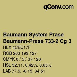 Code couleur: Baumann System Prase - Baumann-Prase 733·2 Cg 3 | qconv.com