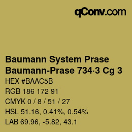 Código de color: Baumann System Prase - Baumann-Prase 734·3 Cg 3 | qconv.com
