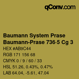 Code couleur: Baumann System Prase - Baumann-Prase 736·5 Cg 3 | qconv.com