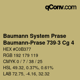 Code couleur: Baumann System Prase - Baumann-Prase 739·3 Cg 4 | qconv.com