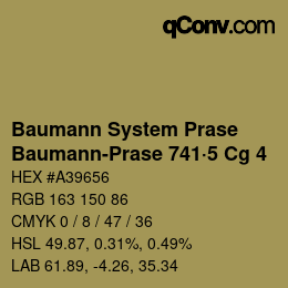 Code couleur: Baumann System Prase - Baumann-Prase 741·5 Cg 4 | qconv.com