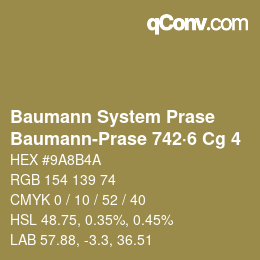 Code couleur: Baumann System Prase - Baumann-Prase 742·6 Cg 4 | qconv.com