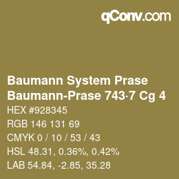Código de color: Baumann System Prase - Baumann-Prase 743·7 Cg 4 | qconv.com