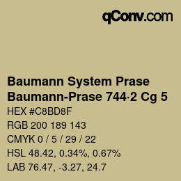 Color code: Baumann System Prase - Baumann-Prase 744·2 Cg 5 | qconv.com