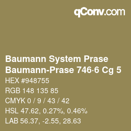 Code couleur: Baumann System Prase - Baumann-Prase 746·6 Cg 5 | qconv.com