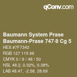 Code couleur: Baumann System Prase - Baumann-Prase 747·8 Cg 5 | qconv.com