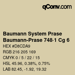 Color code: Baumann System Prase - Baumann-Prase 748·1 Cg 6 | qconv.com