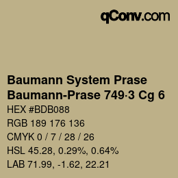 Código de color: Baumann System Prase - Baumann-Prase 749·3 Cg 6 | qconv.com
