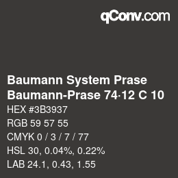 Código de color: Baumann System Prase - Baumann-Prase 74·12 C 10 | qconv.com