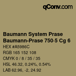 Código de color: Baumann System Prase - Baumann-Prase 750·5 Cg 6 | qconv.com