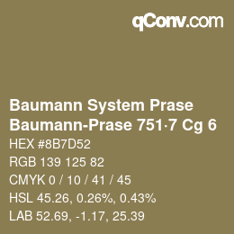 Color code: Baumann System Prase - Baumann-Prase 751·7 Cg 6 | qconv.com
