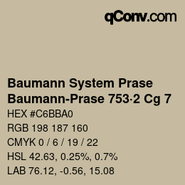 Color code: Baumann System Prase - Baumann-Prase 753·2 Cg 7 | qconv.com