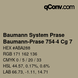 Code couleur: Baumann System Prase - Baumann-Prase 754·4 Cg 7 | qconv.com