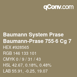 Color code: Baumann System Prase - Baumann-Prase 755·6 Cg 7 | qconv.com