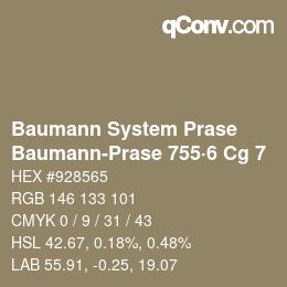 Code couleur: Baumann System Prase - Baumann-Prase 755·6 Cg 7 | qconv.com