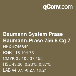 Farbcode: Baumann System Prase - Baumann-Prase 756·8 Cg 7 | qconv.com