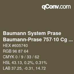 Color code: Baumann System Prase - Baumann-Prase 757·10 Cg 7 | qconv.com