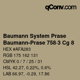 Code couleur: Baumann System Prase - Baumann-Prase 758·3 Cg 8 | qconv.com