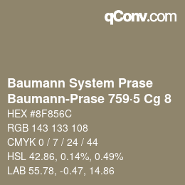 Code couleur: Baumann System Prase - Baumann-Prase 759·5 Cg 8 | qconv.com