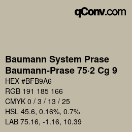 Código de color: Baumann System Prase - Baumann-Prase 75·2 Cg 9 | qconv.com