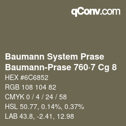 Código de color: Baumann System Prase - Baumann-Prase 760·7 Cg 8 | qconv.com