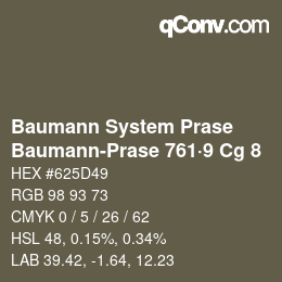 Código de color: Baumann System Prase - Baumann-Prase 761·9 Cg 8 | qconv.com