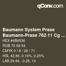 Código de color: Baumann System Prase - Baumann-Prase 762·11 Cg 8 | qconv.com