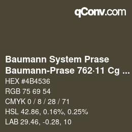 Code couleur: Baumann System Prase - Baumann-Prase 762·11 Cg 8 | qconv.com