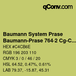 Code couleur: Baumann System Prase - Baumann-Prase 764·2 Cg-Cgg | qconv.com