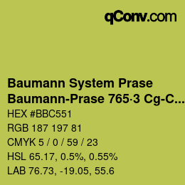 Color code: Baumann System Prase - Baumann-Prase 765·3 Cg-Cgg | qconv.com