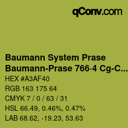 Code couleur: Baumann System Prase - Baumann-Prase 766·4 Cg-Cgg | qconv.com