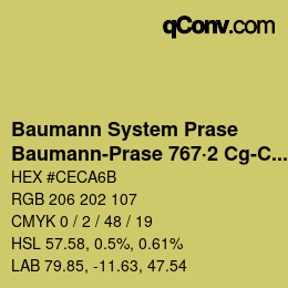 Code couleur: Baumann System Prase - Baumann-Prase 767·2 Cg-Cgg 1 | qconv.com